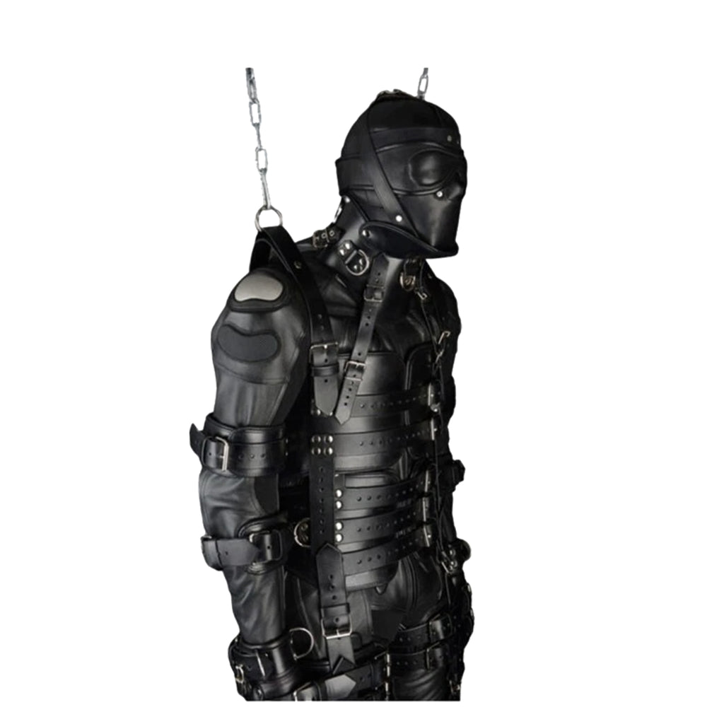 Full Body Leather Bondage Suspension Suit – Integrated Harness