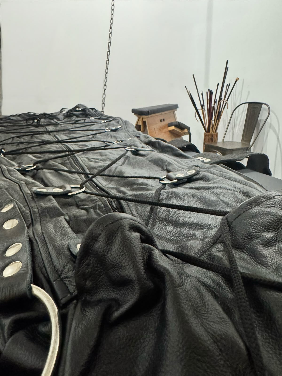 Leather Hooded Sleepsack with D-Rings