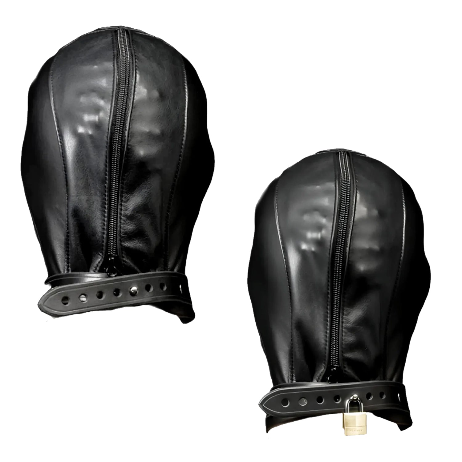 Full Enclosure Leather Hood – Zip Closure & Lockable Collar