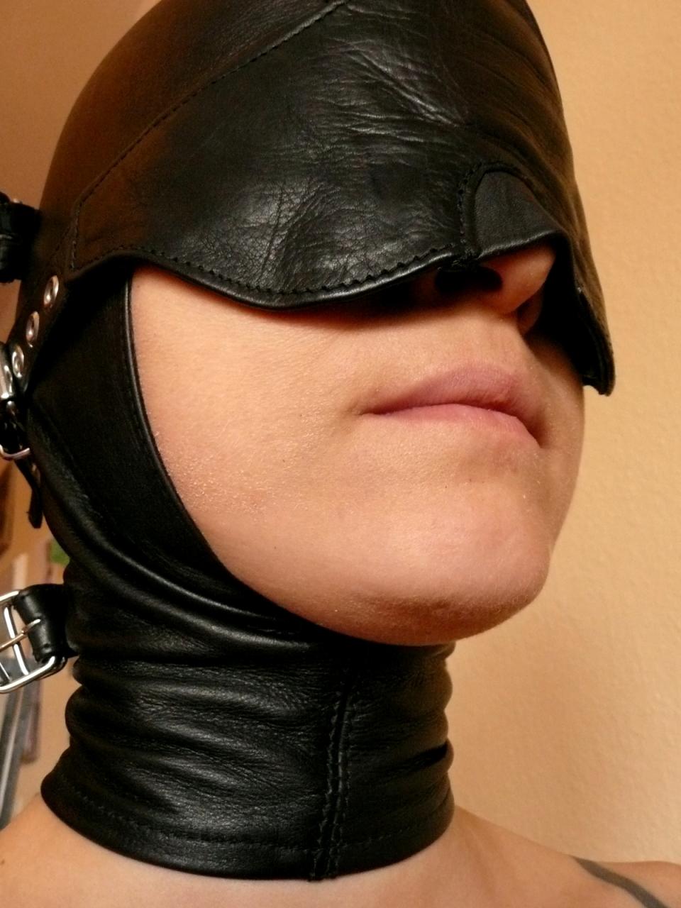 Leather Bondage Hood – Lace-Up & Buckle Strap Closure