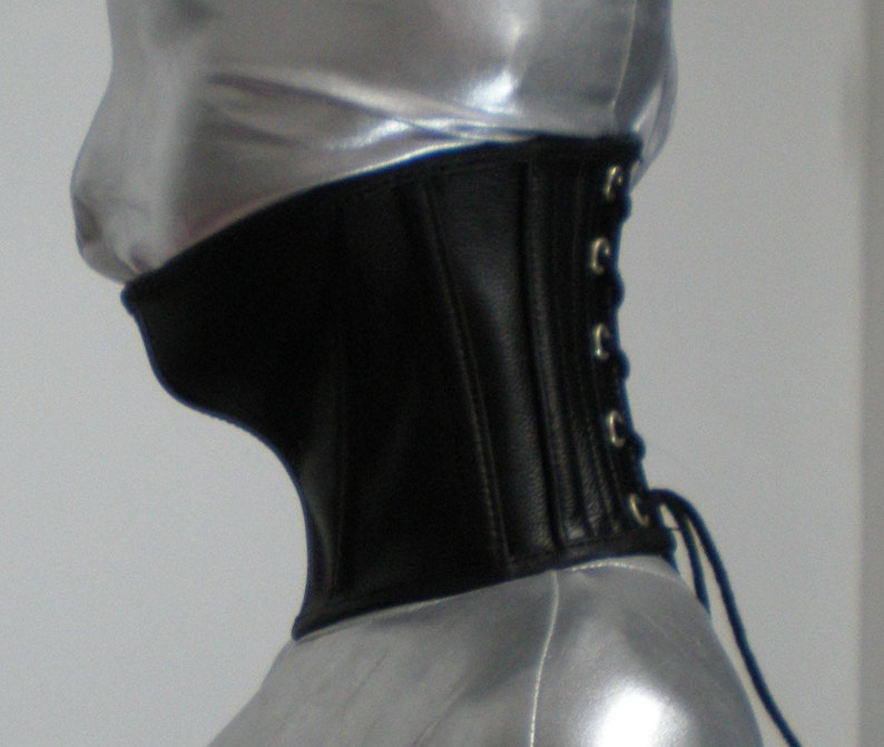 Leather Neck Corset | Structured Posture Collar with Lace-Up Closure