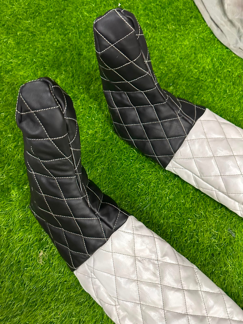 Quilted Leather Hooded Restraint Suit – Enclosed Mitts & Feet