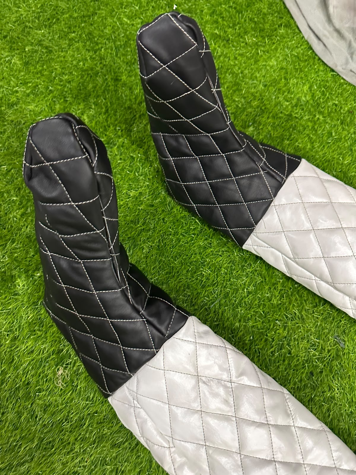 Quilted Leather Hooded Restraint Suit – Enclosed Mitts & Feet