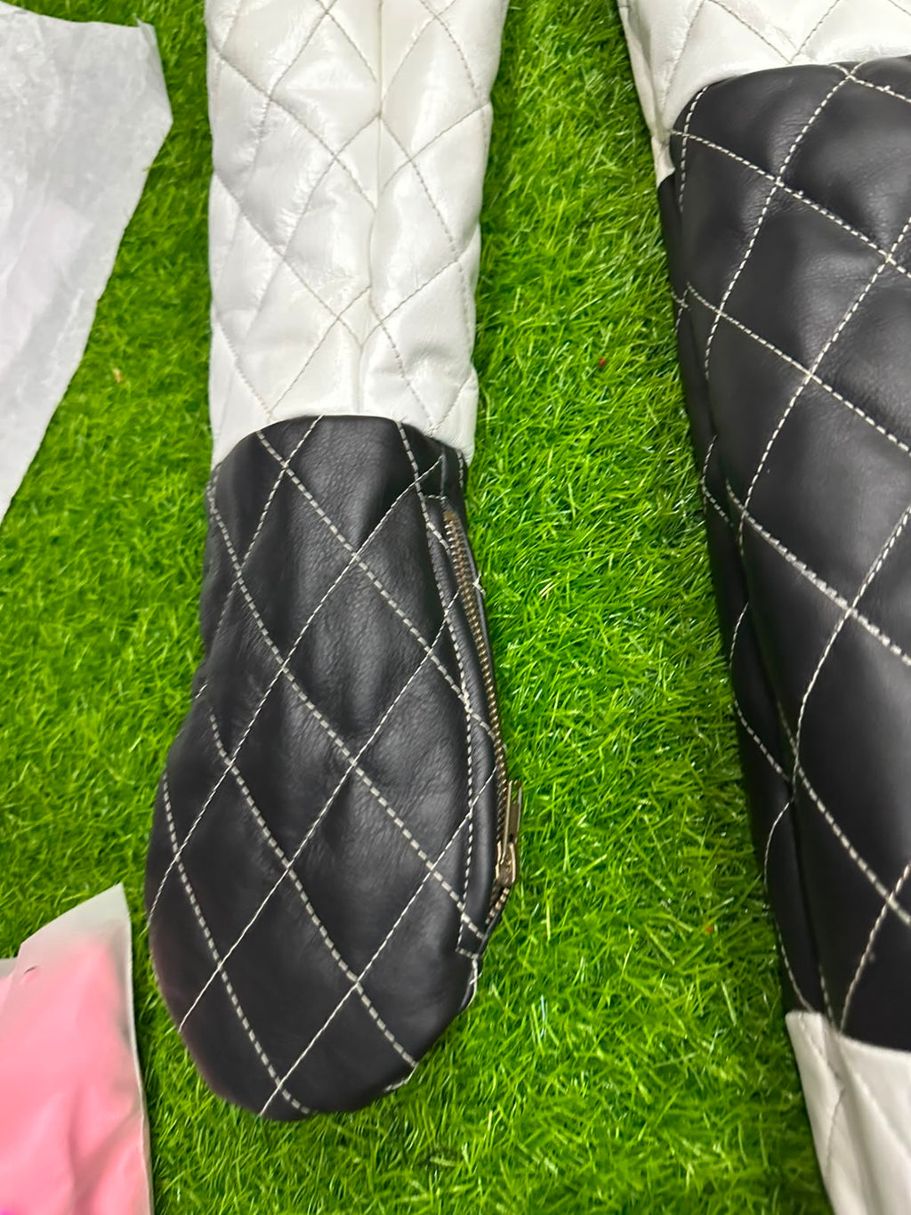 Quilted Leather Hooded Restraint Suit – Enclosed Mitts & Feet