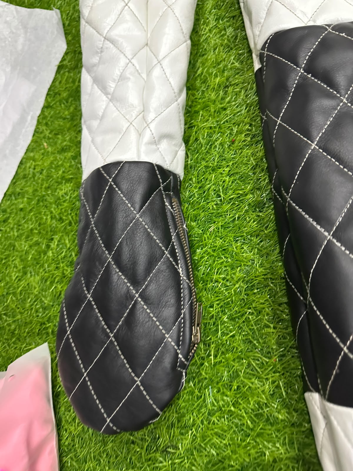 Quilted Leather Hooded Restraint Suit – Enclosed Mitts & Feet